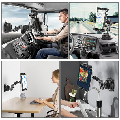 Asaiy Tablet Holder for Car, iPad Holder for Car, 360° Rotatable, Stable and Washable TPU Suction Cup, Windshield and Dashboard Universal, Car Mount for iPhone, Galaxy, 4.7-12.9" Tablets & Phones