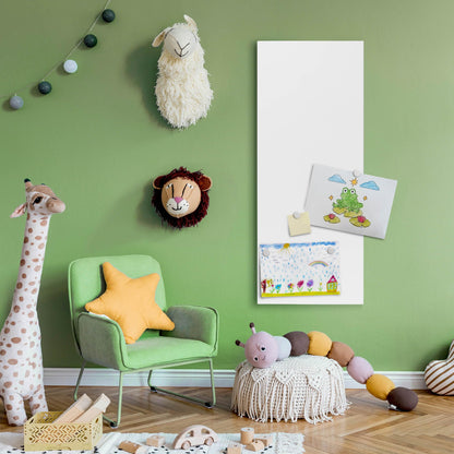 banjado Magnetic Board White 78x37cm - Metal Magnet Board - Memo Board as Pinboard - Pinboard Magnetic Board for Kitchen, Office, Children's Room including 4 Magnets & Mounting Kit