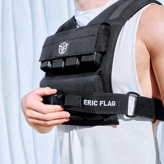 Eric Flag Weighted Vest 20kg or 10kg - Adjustable Weighted Vest for CrossFit, Strength Training, Calisthenics, and Gym, Comfortable Weighted Vest with Removable Metal Weights, Women & Men
