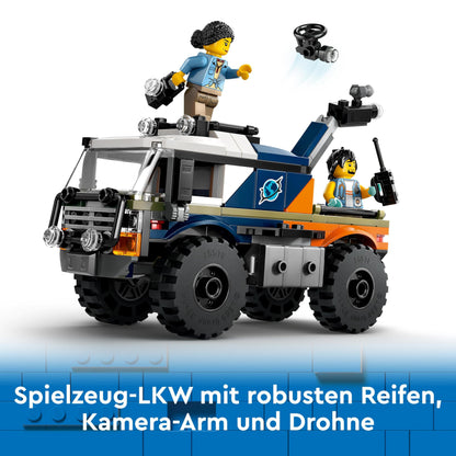 LEGO City Jungle Explorer Truck, construction and playset for kids aged 6 and up, cool birthday gift, truck toy with 3 adventurer minifigures and tiger 60426.