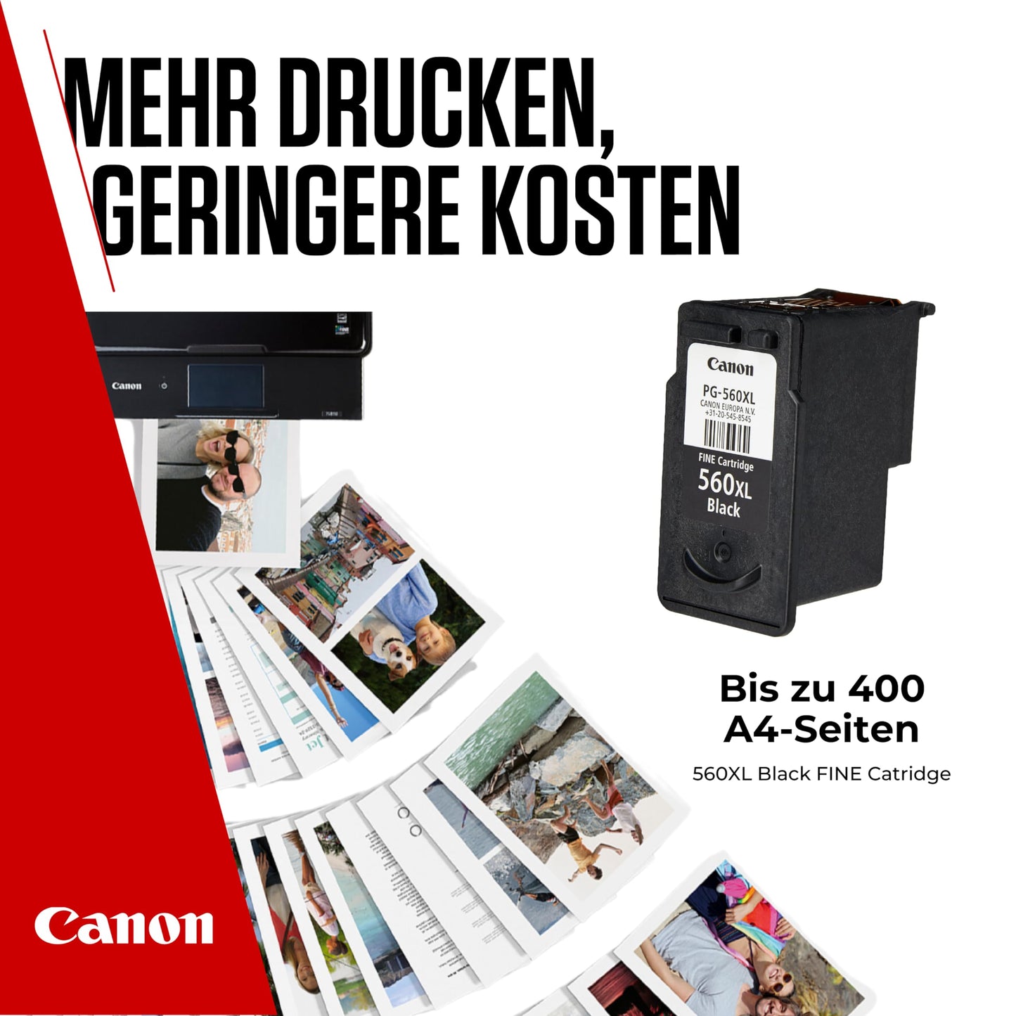 Canon ink - PG-560XL Original printer ink cartridge in black with high yield - prints up to 400 A4 pages (1 x ink cartridge)