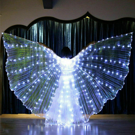 LED Angel Wings with LED Angel Wings, 360 Degree LED Swivel, Complete Swivel, LED Wings for Carnival, Halloween, Christmas (white)