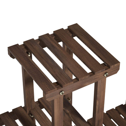 Yaheetech Wooden Plant Stand, Flower Rack Outdoor, 6-Tiered Flower Shelf, Multi-layered Plant Stand Wooden Shelf 120.5x25x96.5 cm, Flower Holder for Garden Living Room Balcony Indoor