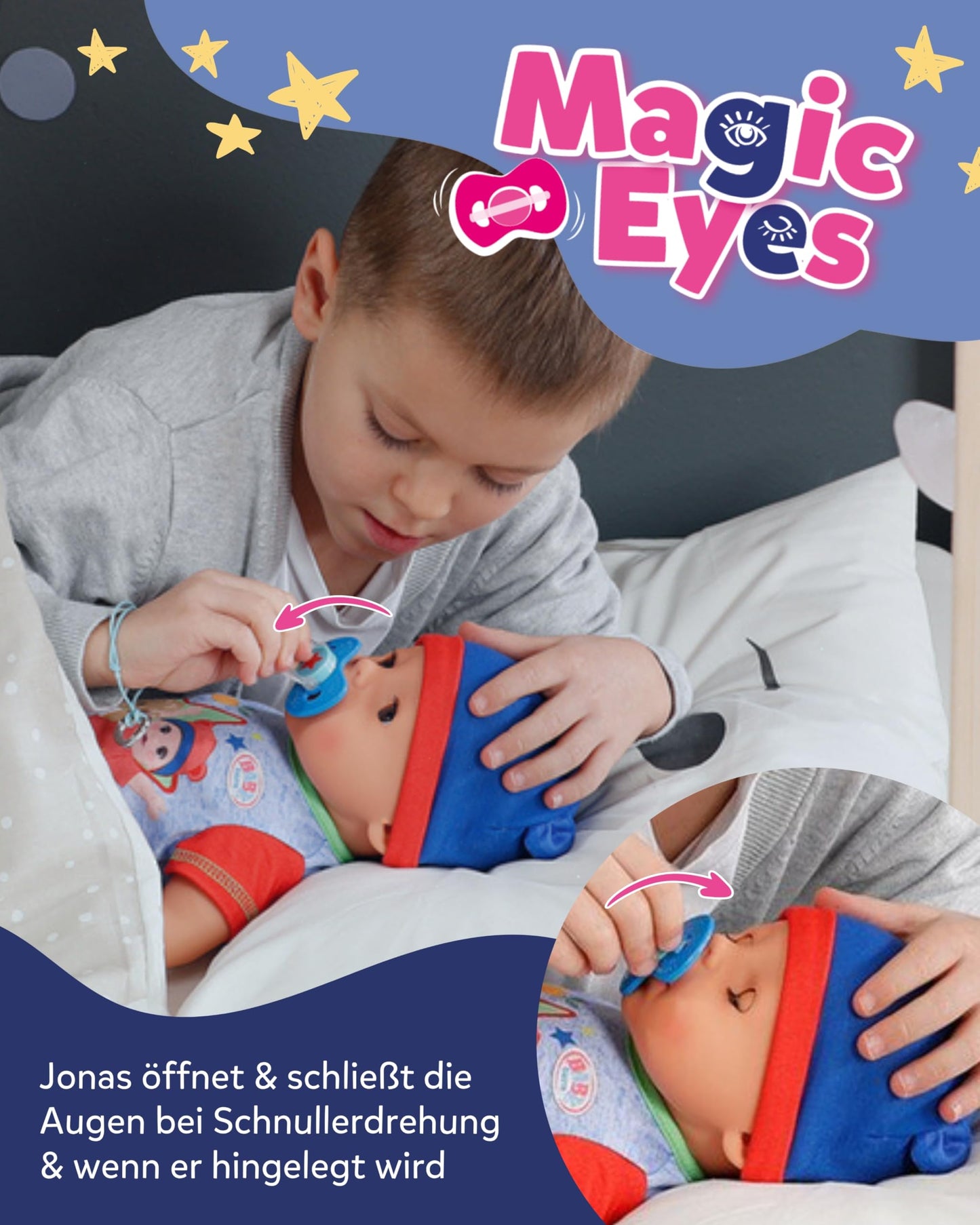 BABY born Jonas - 43cm baby doll - 10 functions including accessories & romper - Works completely without batteries - Suitable for children aged 3 years and up