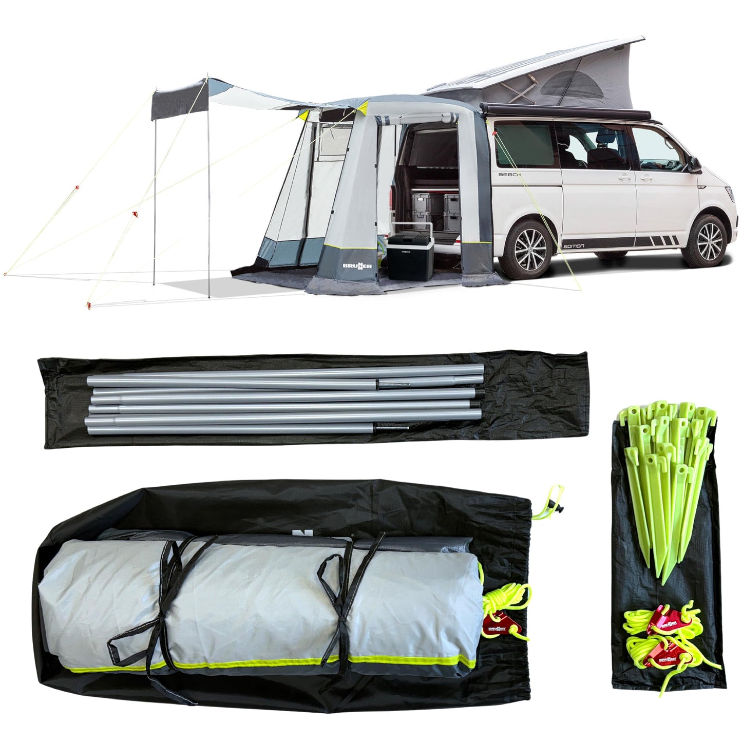 Brunner rear tent Comet 200 x 200 x 205 cm, one size, Grey/dark grey