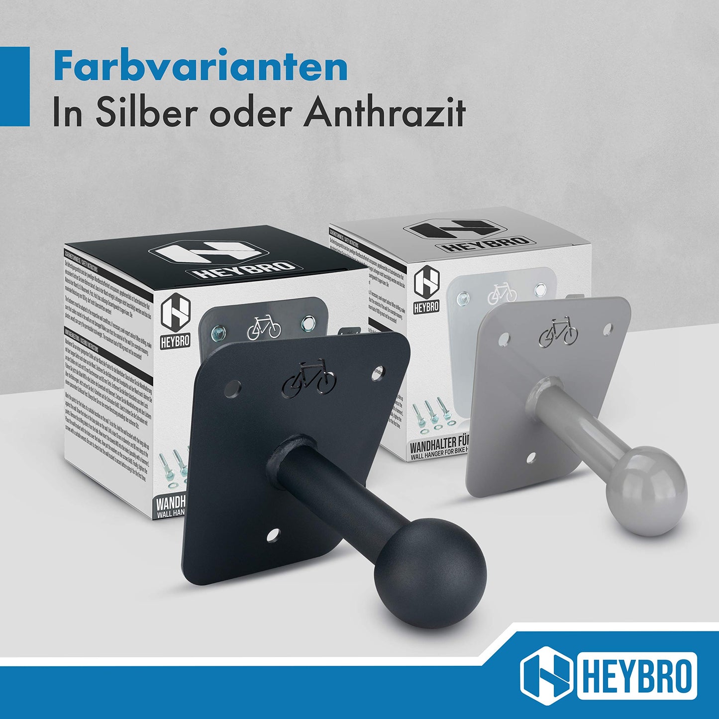 HEYBRO® Universal wall mount for bike racks - includes mounting hardware - optimal and stylish holder for your bike rack - eye-catcher in every garage and basement.
