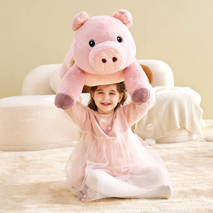 IKASA Giant Pig Plush Toy, 78cm Big Stuffed Animal, Cute Huge Fluffy Soft Jumbo Plush Toy, Gift for Kids