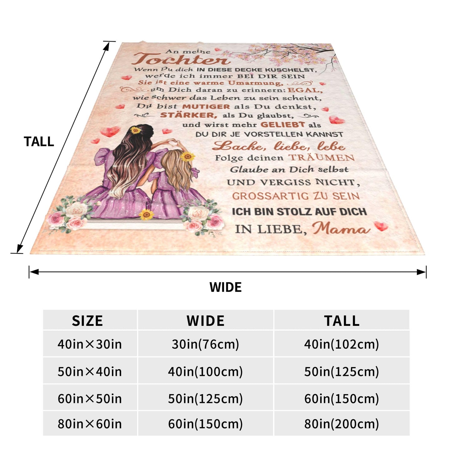 G-dake daughter gifts from mom, cuddly blanket for my daughter gift mother daughter blanket with saying gift ideas for birthday Christmas birthday gift, 130x150cm