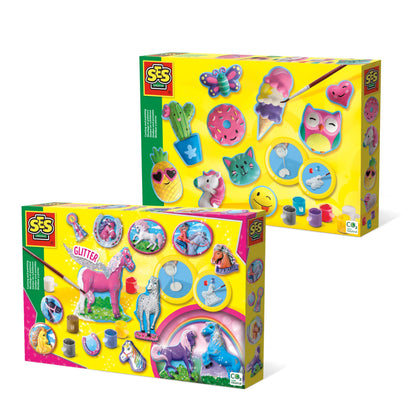 SES Creative Plaster Casting Value Pack - Happy figures and fantasy horses.