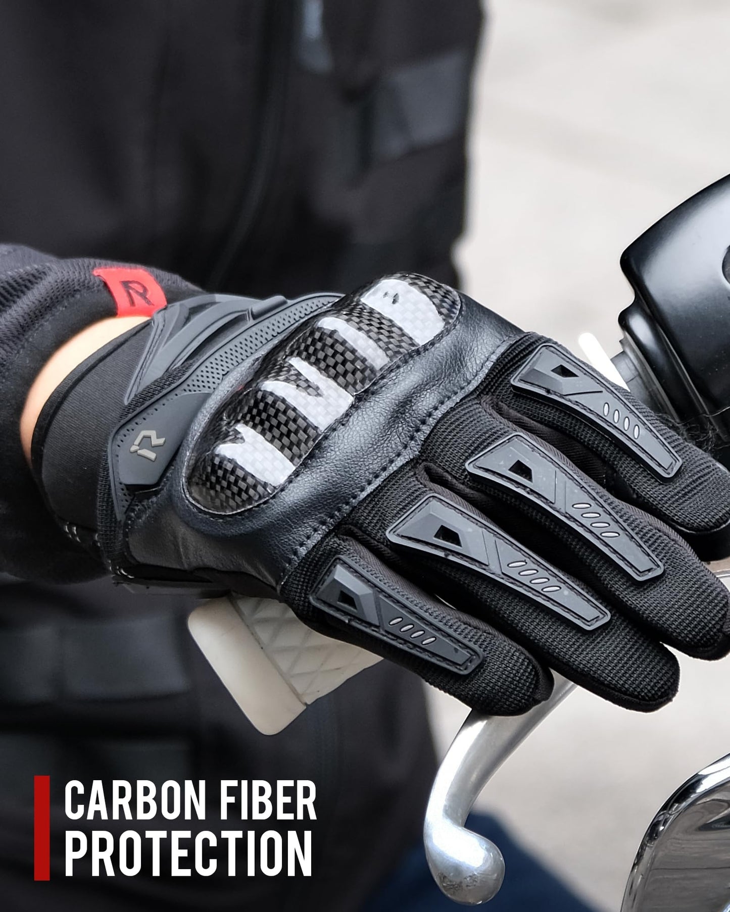IRON JIA'S Motorcycle Gloves Men Summer Hard Shell Carbon Fiber Breathable Touchscreen Soft for Riding Climbing Hiking Green-M