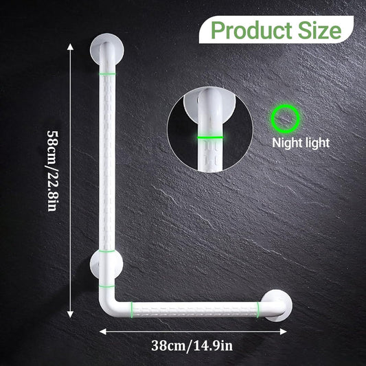 Shower Grab Bar, 60*40cm Safety Handle for Seniors, L-shaped Bathroom Safety Bar for Bathtub Wall Mount Grab Bar for Bathroom Toilet Stair Handrail