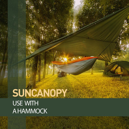 VOSOIR Tarp 3x4M Waterproof, Ultralight Camping Tent Tarp, with 15 Eyelets+6 Aluminum Pegs+8 Nylon Ropes, Anti-UV Snow Rain Protection, Lightweight Compact for Hammock Camping Picnic Hiking (Dark Green)