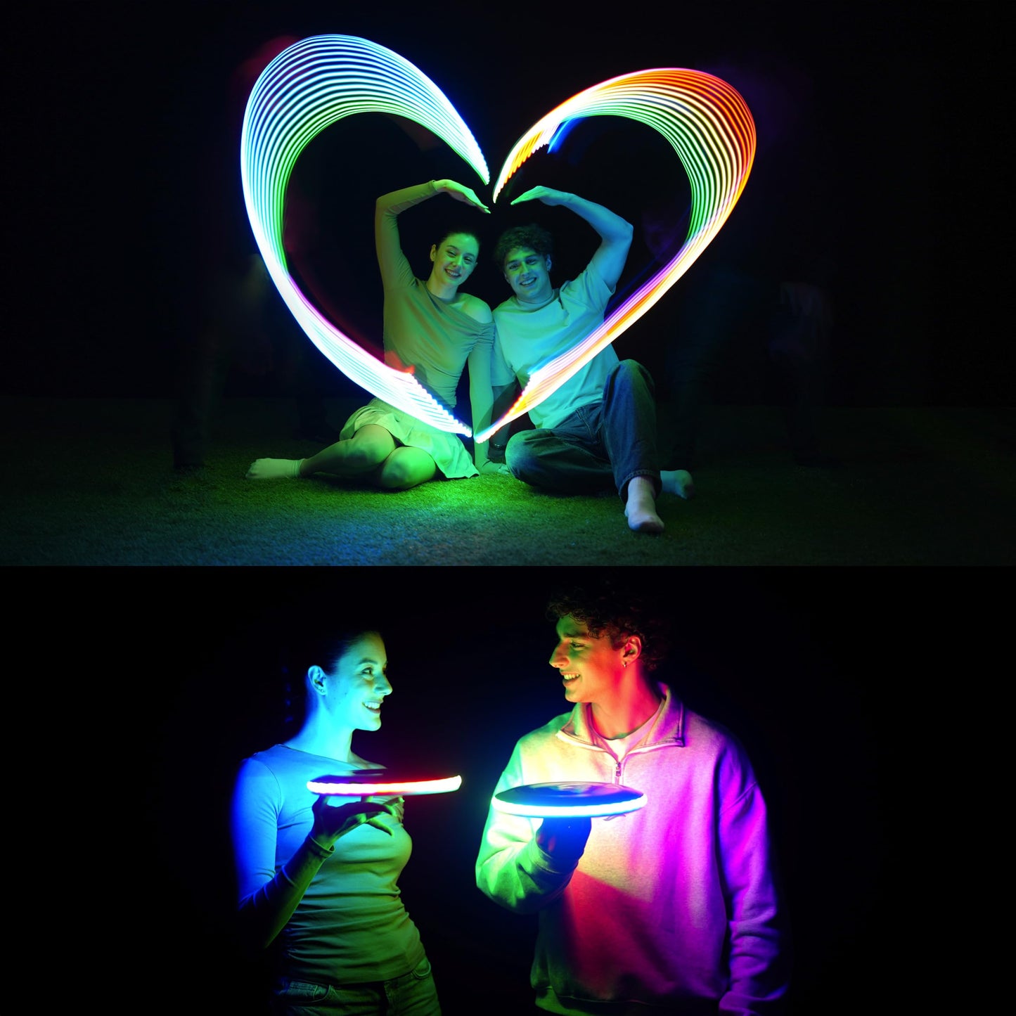 TOSY Flying Disc - 16 million RGB colors, bright, smart modes, automatic light-up, rechargeable, ideal for birthdays, Easter, men/boys/kids, 175g Frisbee
