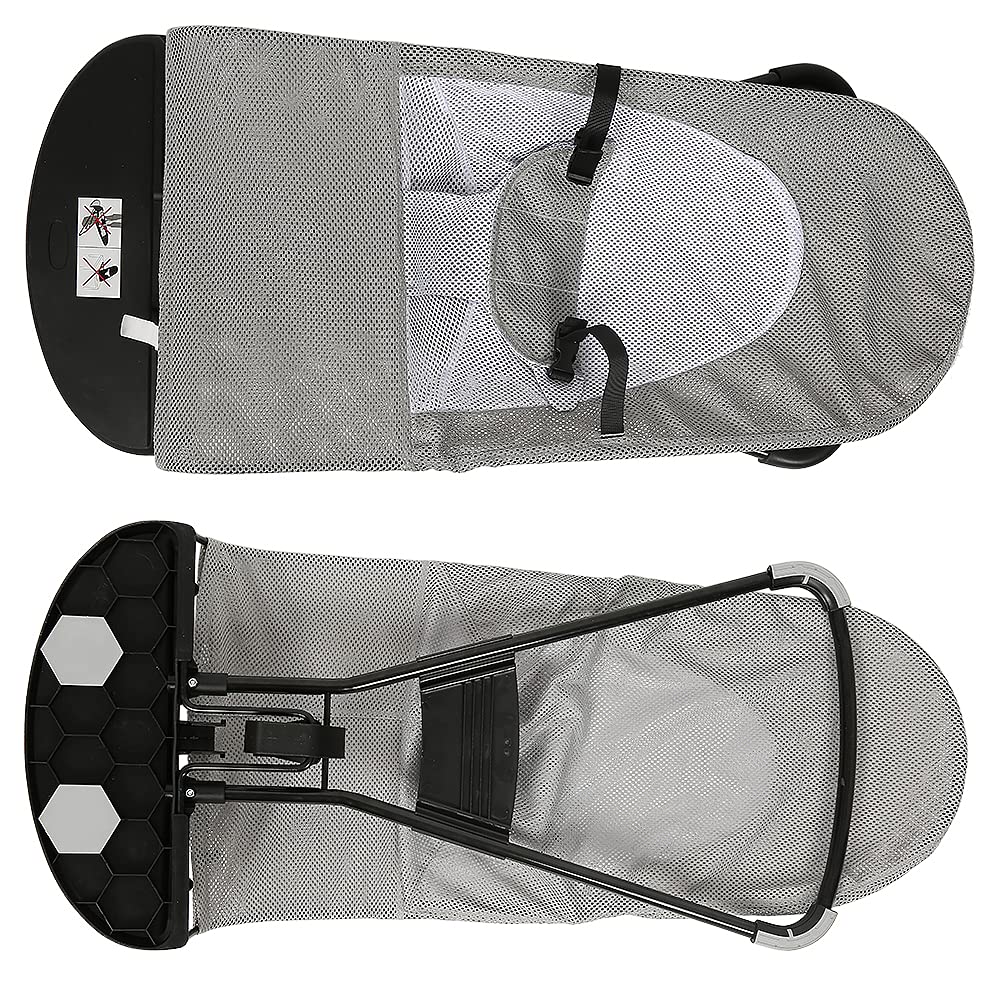 Baby bouncer MIMI, ergonomic design for newborns to toddlers, adjustable backrest, soft breathable fabric, foldable, suitable for babies 2.5kg - 10kg (Gray)