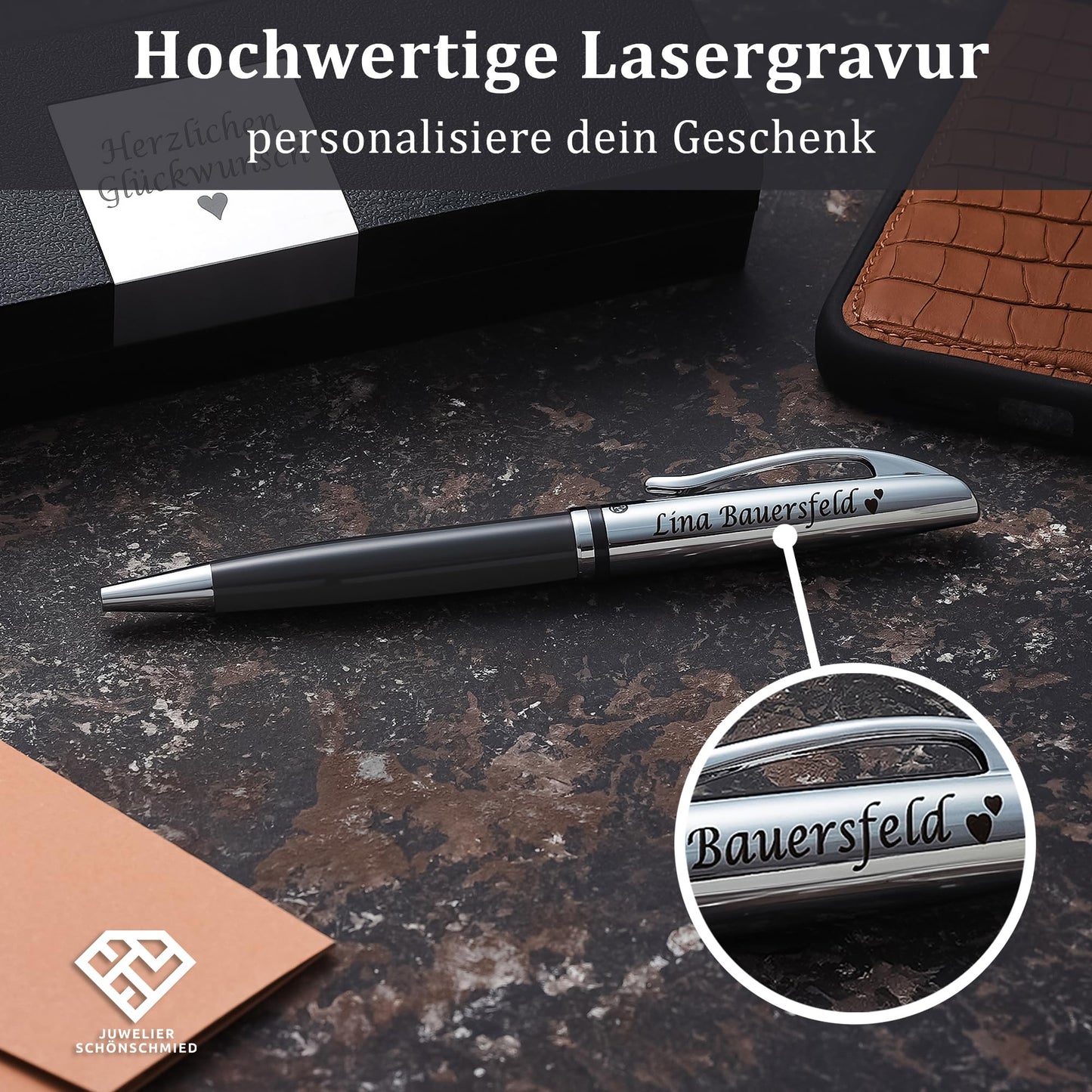 Pelikan ballpoint pen with engraving as a gift & symbol with gift packaging Jazz Classic Warm Grey PS18 - now customize online!