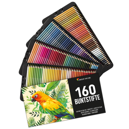 Zenacolor 160 Colored Pencils (Numbered) - Easy to store - Professional Colored Pencil Set - Wooden Pencils Ideal for Coloring Books, Sketchbooks