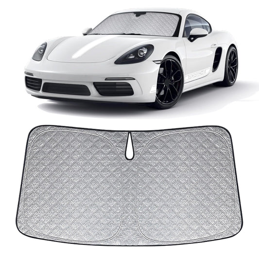 Opaltool Front Windshield Sunshade Car Replacement for Porsche 718 Cayman 2017-2025, Front Windshield Cover Car Foldable Windshield Cover Inner Blocks UV Rays Sun Visor Protector