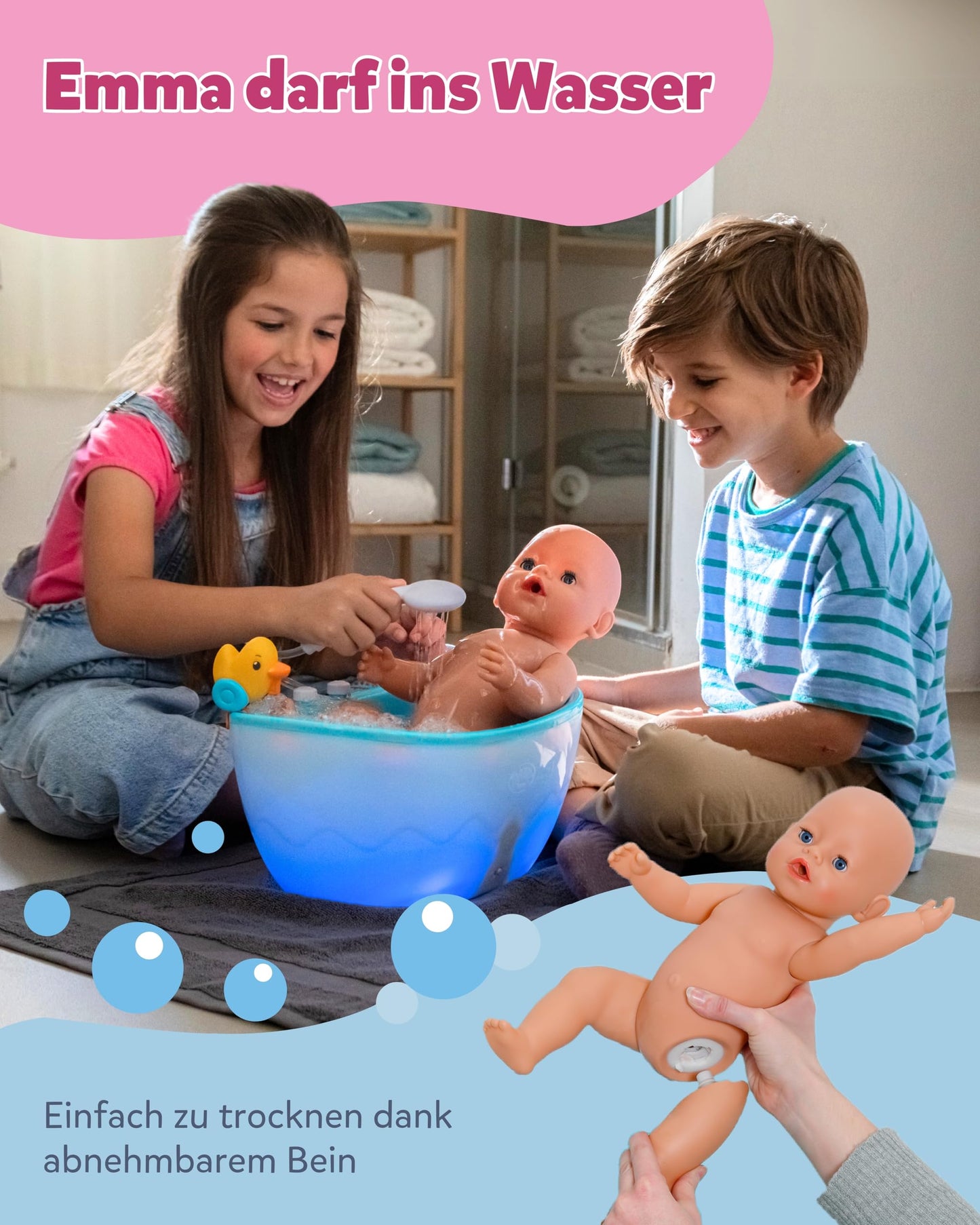 BABY born Emma - 43 cm tall baby doll - 10 functions including accessories & romper - works entirely without batteries - suitable for children aged 3 and up