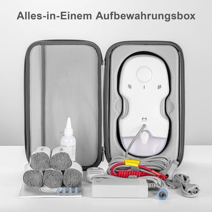 HUTT C65 window cleaning robot with spray function, Electric window cleaner remote control with 80ML tank, Window cleaner robot automatic, for indoor and outdoor windows, 10x cloths, case