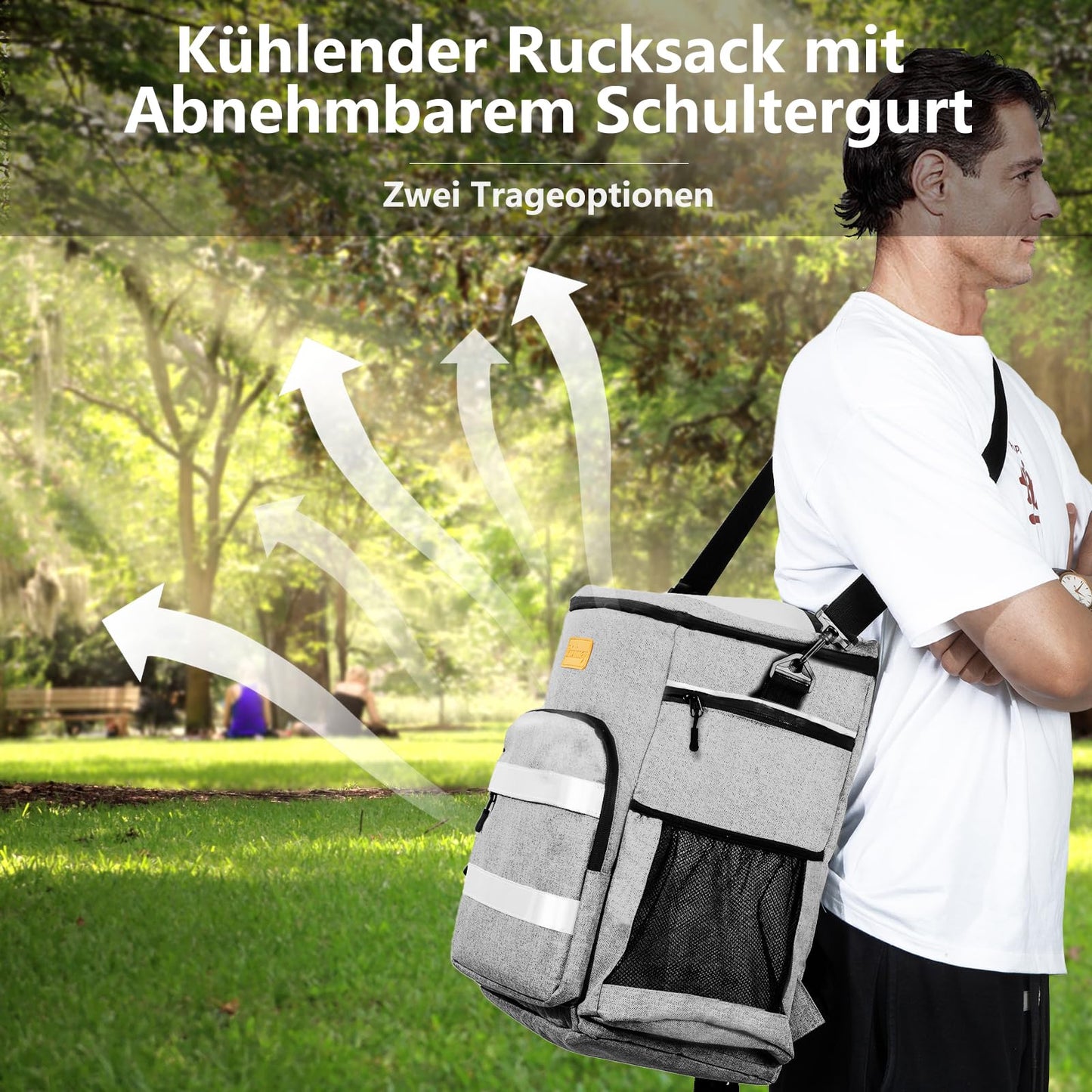 kiximay 30L Cooler Bag Large Foldable - Cooler Bag for Food & Drinks, Cooler Bag Picnic Bag, Insulated Thermal Bag, Car Cooler Bag for Beach/Picnic/Camping/BBQ
