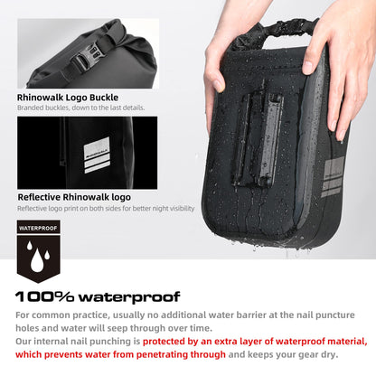 Rhinowalk Bike Rack Bag Waterproof 4/6L Front Bicycle Bag for Rack with Shoulder Strap.