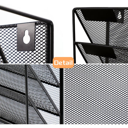 PLSOPPKG hanging organizer wall shelf pockets 13-tier wall mount desk organizer, A4 magazine holder wall, hanging wall file documents metal office document organizer for home
