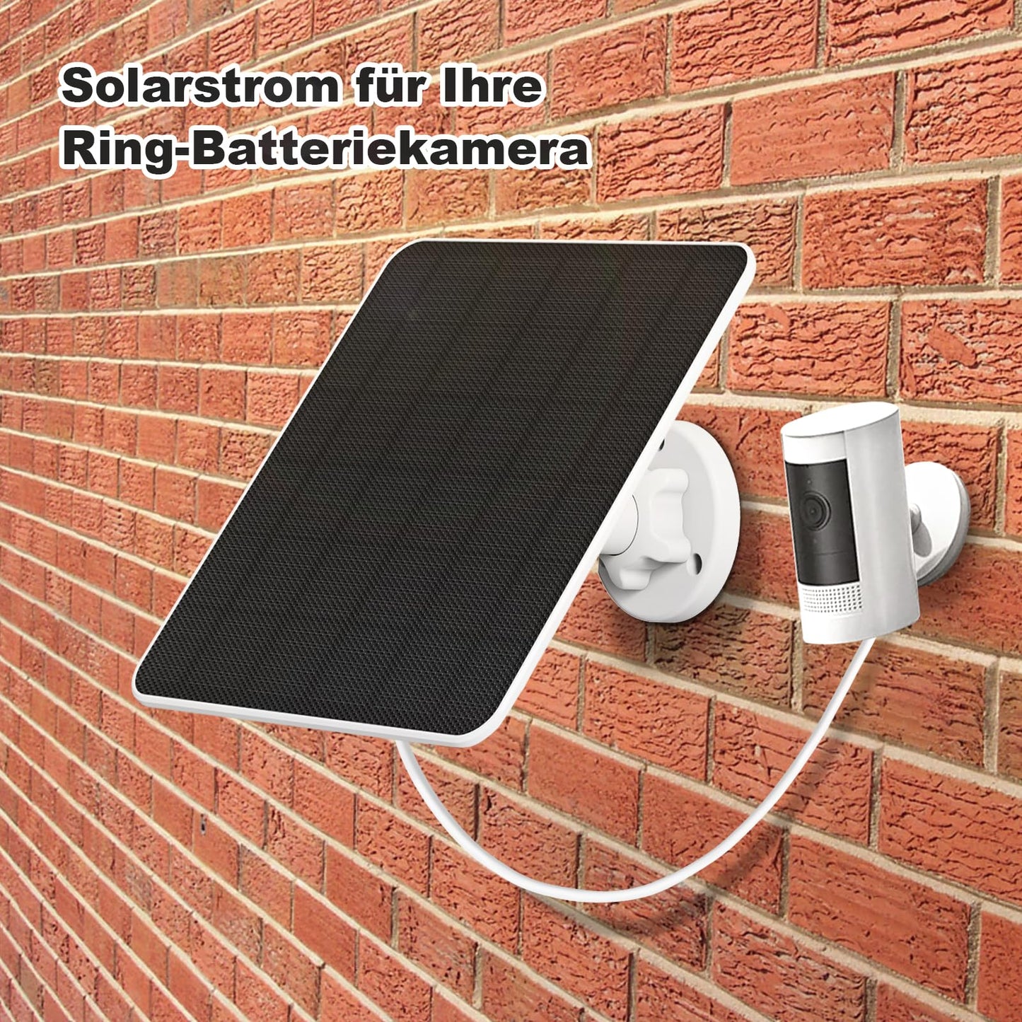 Solar panel for Ring camera, 5W camera solar panel charger for Ring Stick Up Cam/Pro battery, Spotlight Cam/Plus/Pro battery, solar for Ring camera with 9.8ft cable, IP65 waterproof.