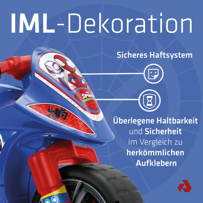 Balance bike for kids 4-7 years old. Spiderman design, wide wheels, ergonomic, stable, and portable. Perfect gift for birthdays, boys, girls. Can be used indoors and outdoors.