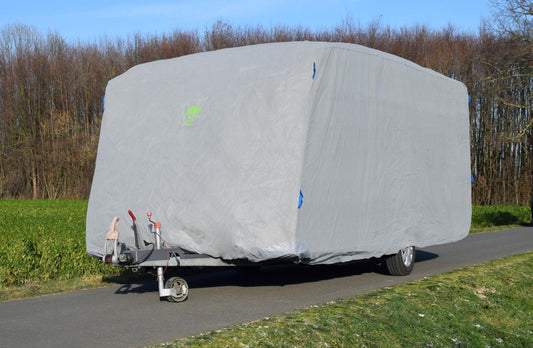 GreenYard® cover for caravans or motorhomes camping cover | Protection against dust and moisture | water repellent and breathable | durable (XXL 730 x 250 x 220 cm)
