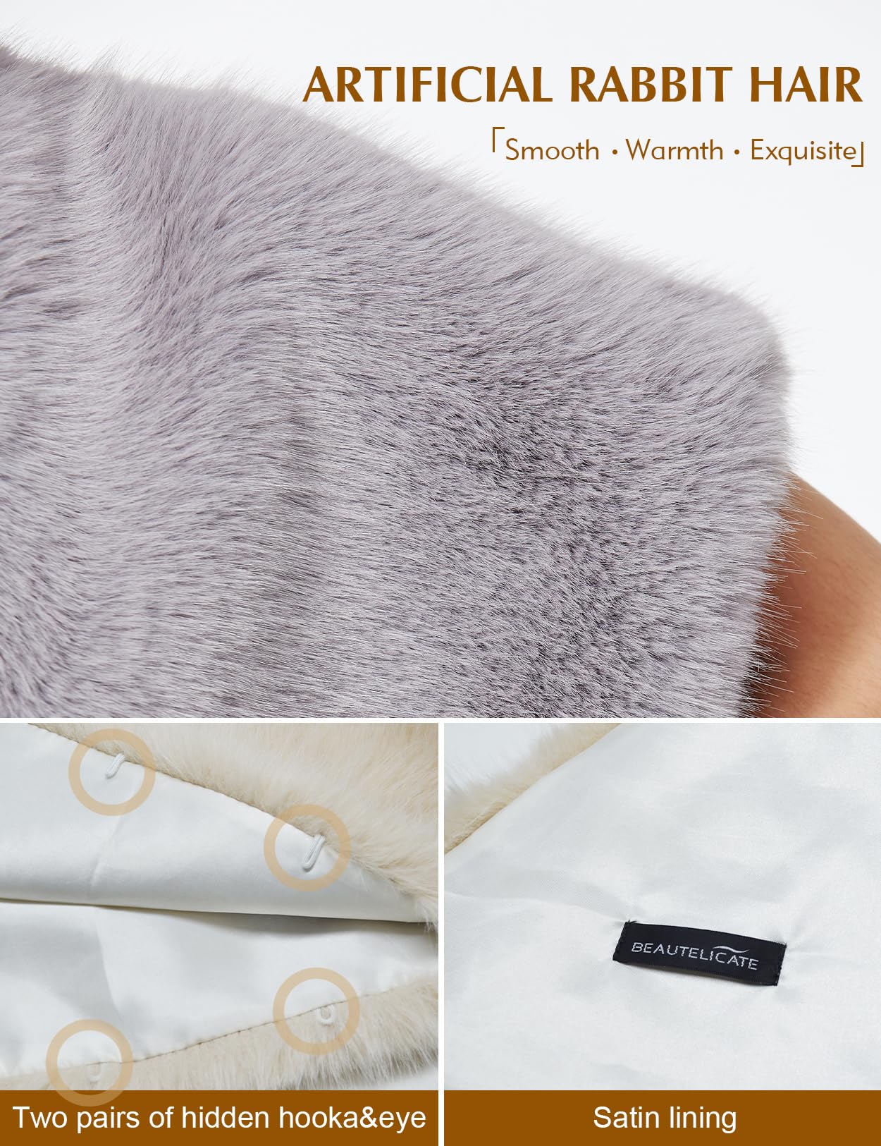 BEAUTELICATE faux fur stole shawl women's bolero fake fur bridal shawl bridal stole bride jacket for evening gown winter wedding festive