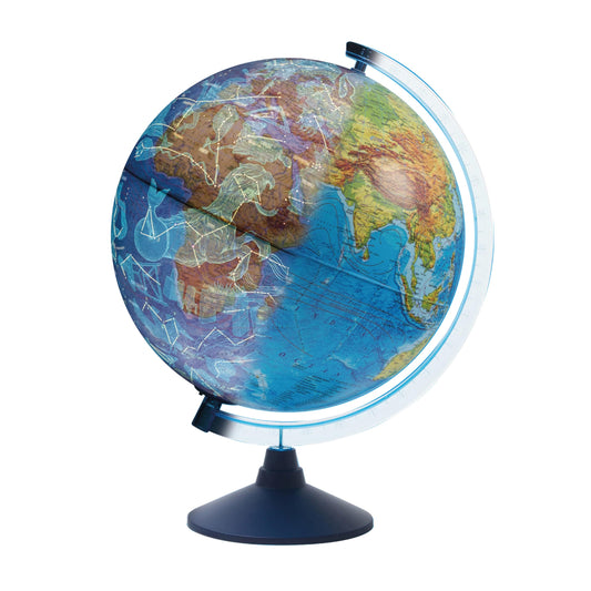 alldoro 68640 Interactive 3D Globe Ø 32 cm, children's globe with relief, German map image & zodiac signs, with app function, wireless & illuminated.