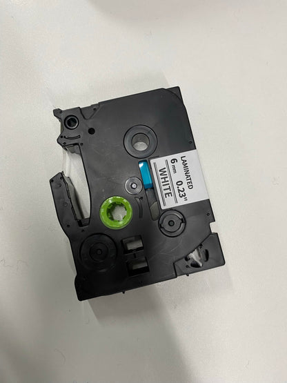 Aken compatible label tape for Brother P touch tape TZe 6mm TZe-211 TZ-211 Black White, for label maker P touch 1010 1280 H105 H110 D400 D600 Cube, 5 pack.