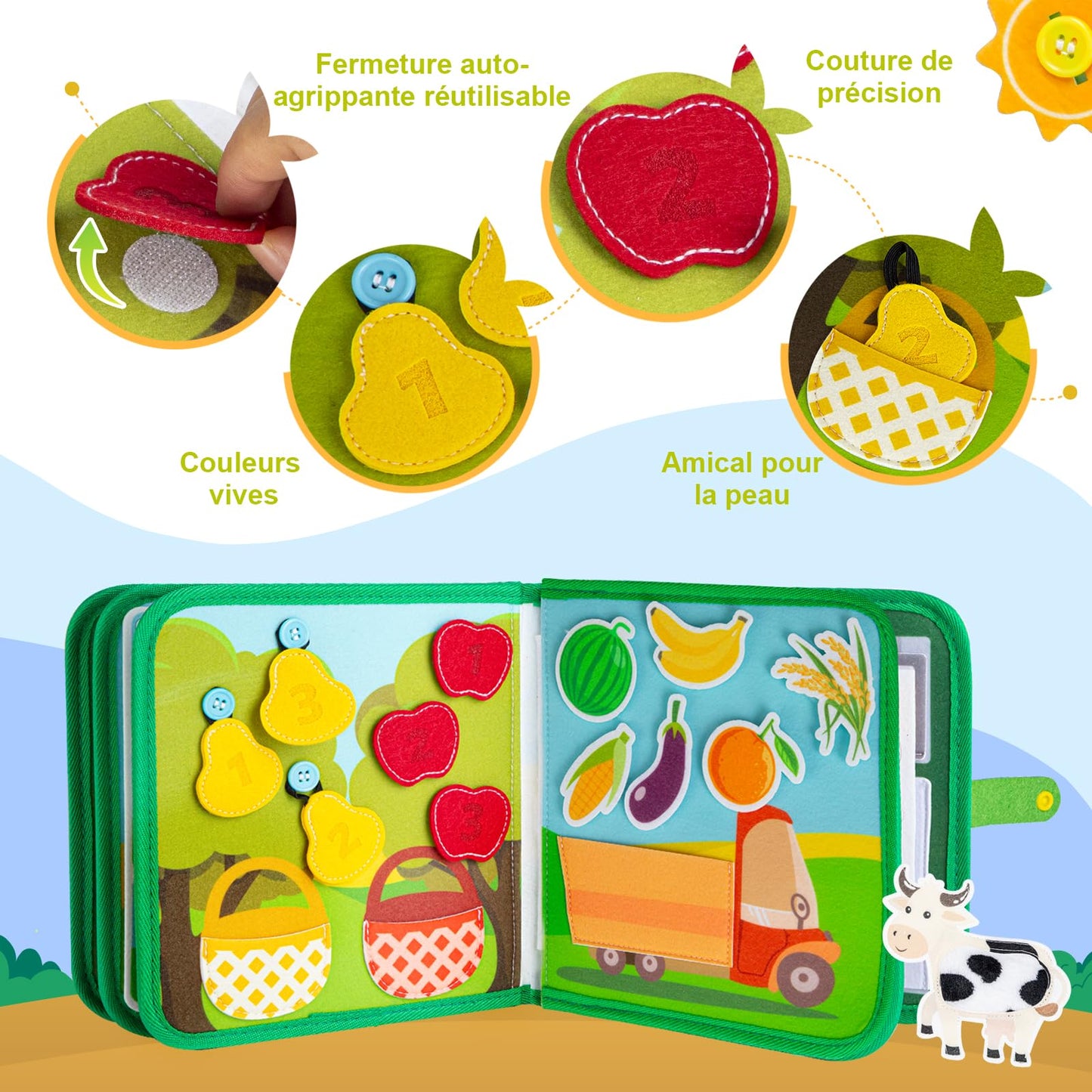 Quanquer French Busy Board for Children Birthday Gifts