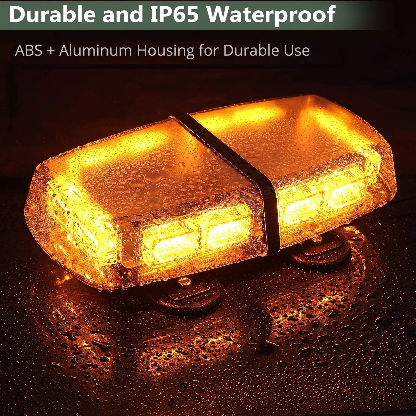 EYPINS 72 LED warning light, 12/24V beacon light 36W warning light flashing light car truck vehicle roof emergency hazard warning strobe 7 modes light with super magnetic base IP65 E57 (Orange)