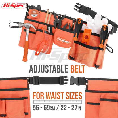 Hi-Spec 16-piece tool set for kids - with tool belt, work gloves, safety goggles, and real tools - perfect gift for little DIY enthusiasts, DIY projects, educational toy for children
