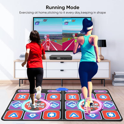 Aomdom Dance Mat for Kids and Adults, upgraded model, double music dance mat, non-slip and durable, with wireless receiver, wireless with 200 games and 100+ music (166 x 93 cm)