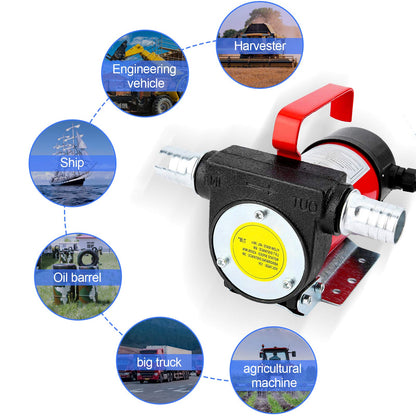 12V oil suction pump diesel pump, fuel pump gasoline pump 12V electric oil pump oil transfer pump pumping liquid 12V 160W 40L/min for and kerosene