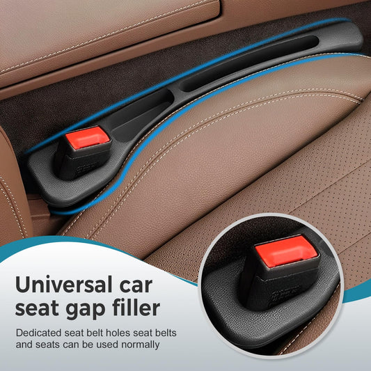 Car Seat Gap Filler, 2025 New Car Seat Storage Box, 1 Pair Universal Car Seat Gap Filler Organizer Storage Box Seat Gap Plug for Car SUV Truck (Black, 2PC)