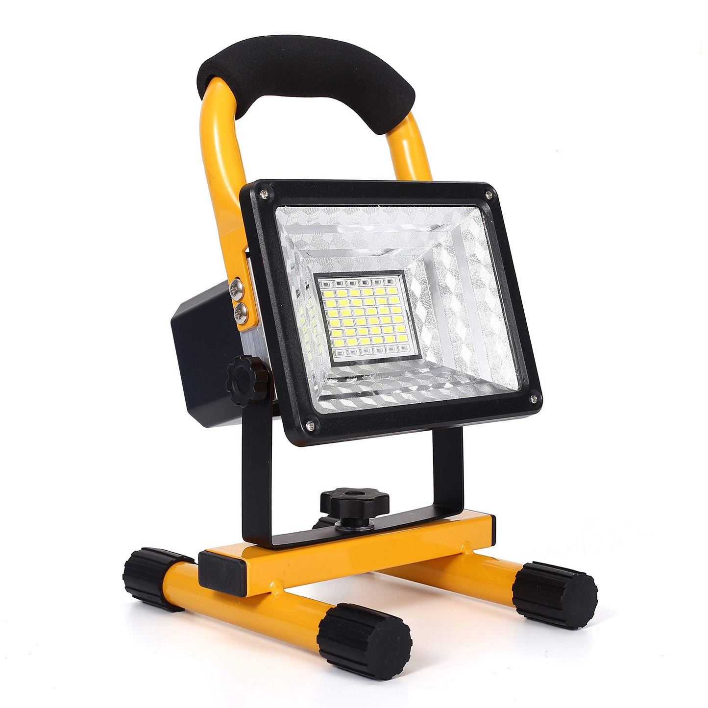 30W LED work light with battery, 48 LED portable floodlight with removable base, IP65 waterproof spotlight, 6000K daylight white for camping, fishing, research trip, car repair.