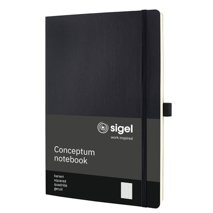 SIGEL CO308 Premium Notebook dotted, A4, Softcover, black - Conceptum
