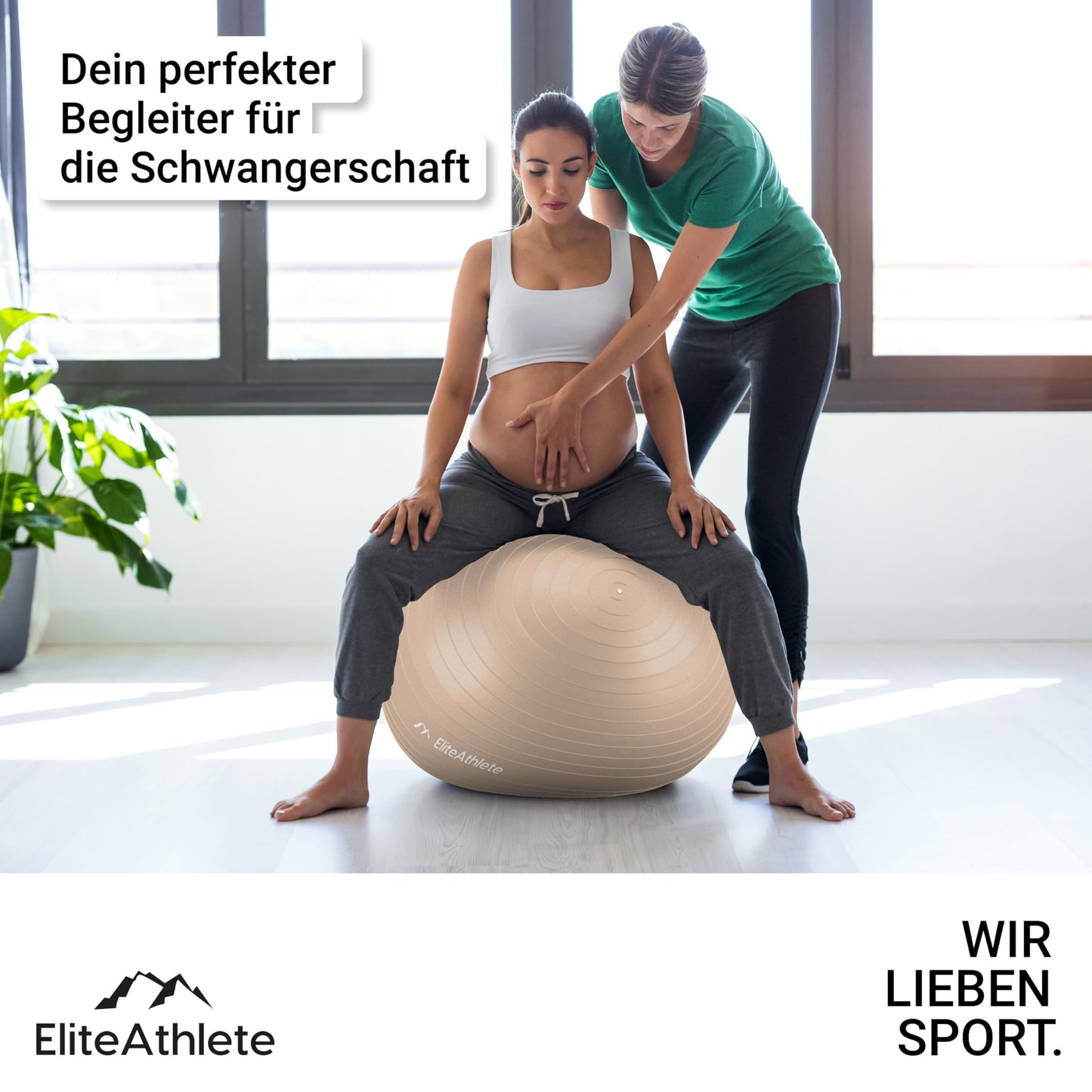 EliteAthlete Gymnastics Ball Chair for Office, Ergonomic with Anti-Burst System - Fitness Pilates Pregnancy - Pregnancy Ball Fitness Ball Yoga Ball - 75cm Yoga Ball including Air Pump.