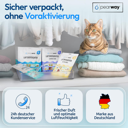 PEARWAY Dehumidifier Bag XL 10x250g - Moisture Absorber - Dehumidifier Window & Cabinet - Hanging Closet Dehumidifier - Room Dehumidifier