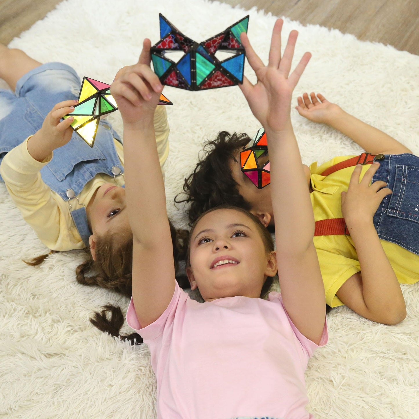 TOSY Magnet Pyramid Glow - 1 cube transforms into 1 billion shapes, 243 magnets, glowing design, spinner accessory, fidget/puzzle toy, Easter/Valentine's/Birthday gift