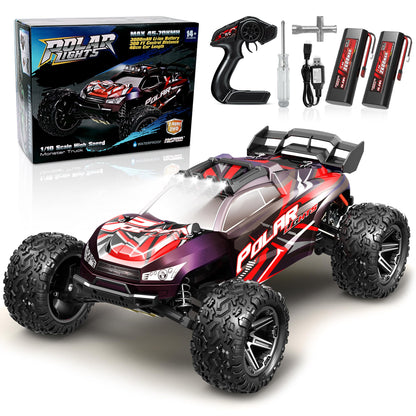 JOYTREKY Remote Control Car, RC Car 1:10 Monster Truck 2 Battery 45KM/H 2.4GHz Gift for Teens Adults Off-road Vehicle