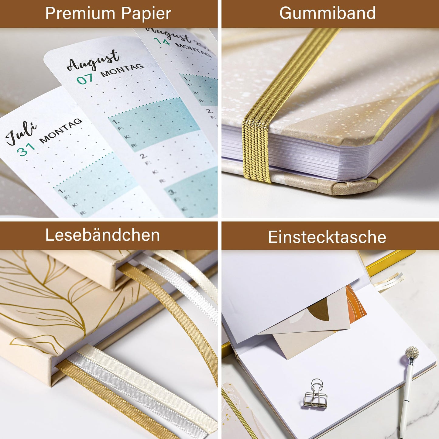 Teacher Planner 2025 2026 - A5+ Teacher Planner, Teacher Calendar 2025 2026 A5 for School Planner 2025 2026 from August 2025 to July 2026, Back Pocket, Hardcover - Beige