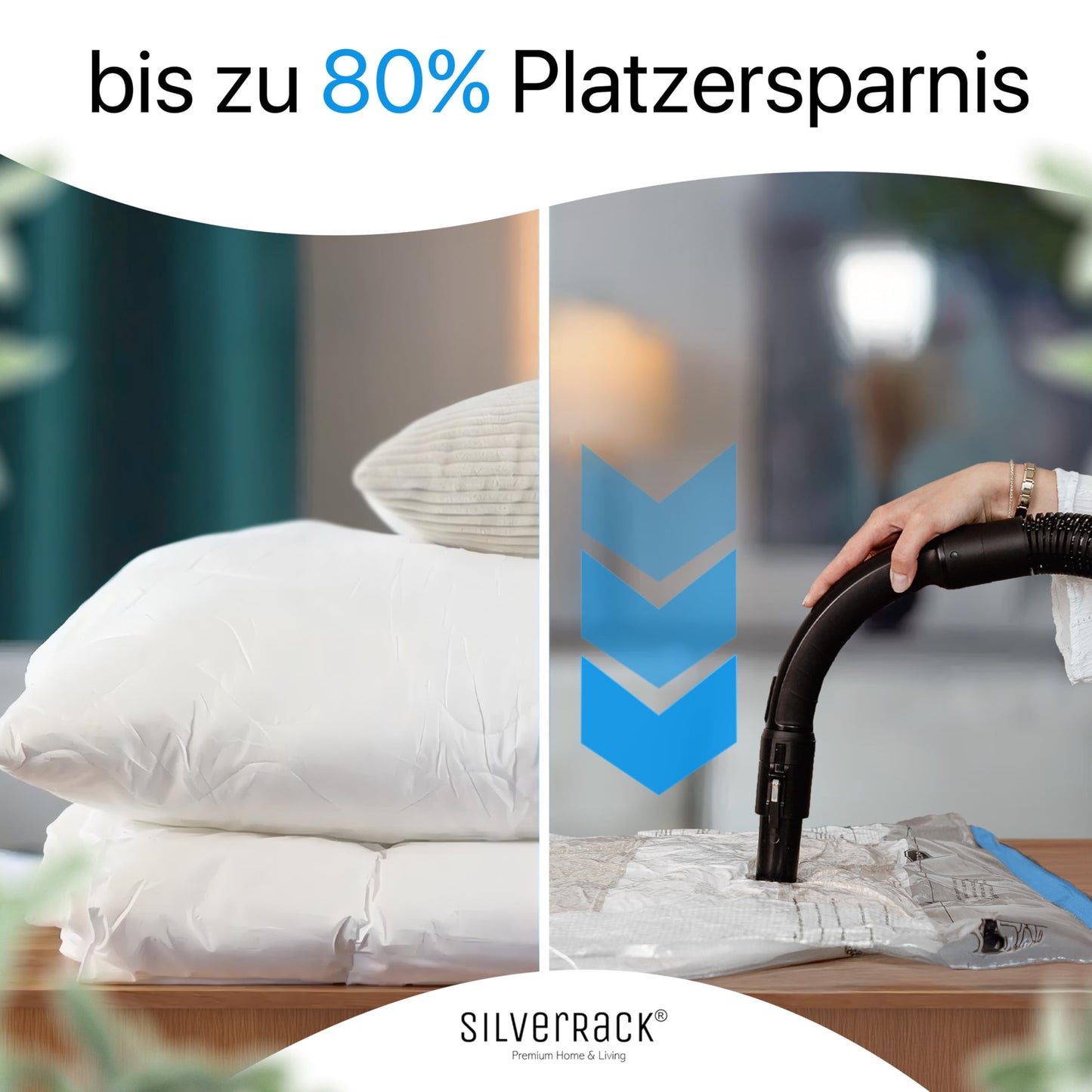 SilverRack vacuum bags for comforters [6 pack] in (90x130 cm) - pillow vacuum bags - storage vacuum bags for clothes - vacuum bag vacuum cleaner