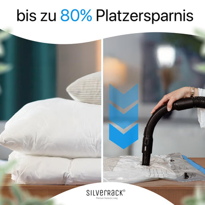 SilverRack vacuum bags for comforters [6 pack] in (90x130 cm) - pillow vacuum bags - storage vacuum bags for clothes - vacuum bag vacuum cleaner