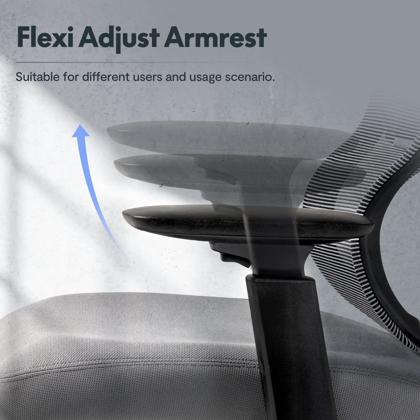 FLEXISPOT ergonomic office chair desk chair computer chair adjustable seat headrest 3D armrest lumbar support caster wheels task chair BS8G GRAY