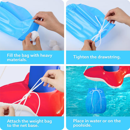 JOYIN Inflatable Pool Float Set, Volleyball Net & Basketball Hoops & Balls for Kids and Adults, Water Ball Game Pool Toy Volleyball Basketball Pool Toy, Water Sports Summer Toy