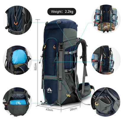 Night Cat Backpack 90L: Trekking Backpack Travel Backpack Men Women Breathable for Camping Trekking Mountaineering Climbing Bike Travel